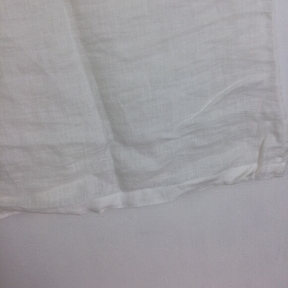 Stefano Mortari Women Linen Boat Neck Short Sleeve Blouse Top White IT 42 US M - Picture 10 of 13